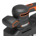 Ponceuse orbitale 250W Worx | WX 641 | Système de fixation de papier abrasif par pince, base en aluminium, design ergonomique