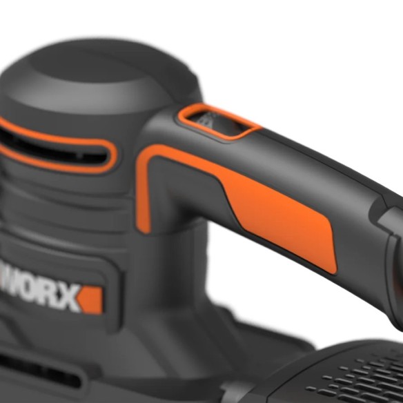 Ponceuse orbitale 250W Worx | WX 641 | Système de fixation de papier abrasif par pince, base en aluminium, design ergonomique