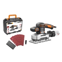 Ponceuse orbitale cyclonique 270W Worx | WX 642.1 | Facile décharge de poussière, base en aluminium, système de fixation avec pi