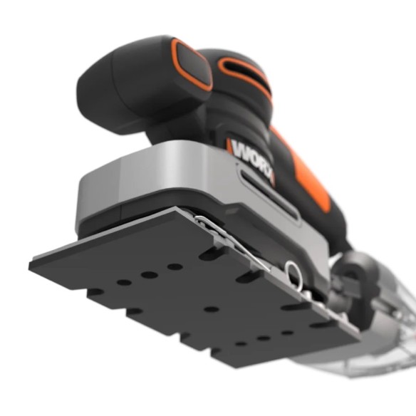 Ponceuse orbitale cyclonique 270W Worx | WX 642.1 | Facile décharge de poussière, base en aluminium, système de fixation avec pi