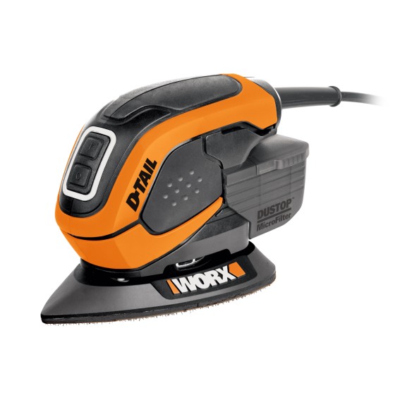 Meuleuse delta 65W Worx | WX 648.2 | Microfiltre DustStop | Système de fixation par velcro | Design ergonomique, compact et lége