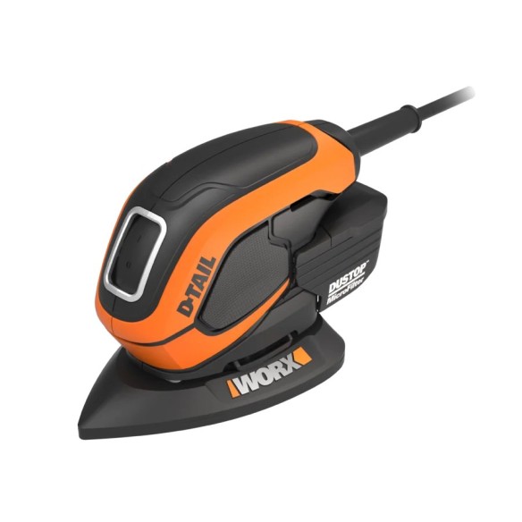 Meuleuse delta 65W Worx | WX 648.2 | Microfiltre DustStop | Système de fixation par velcro | Design ergonomique, compact et lége
