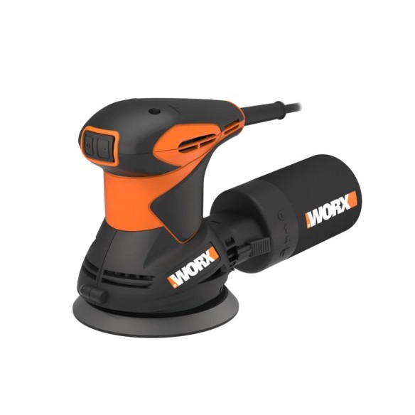 Ponceuse rotorbitale 300W 125mm Worx | WX 652.1 | Système d'aspiration de poussière et sac de récupération de poussière, système