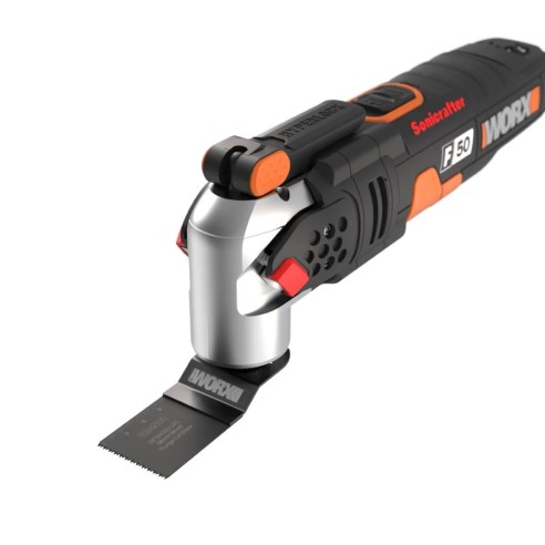 Outils oscillants Sonicrafter 450W F50 Worx | WX681 | Vitesse variable, système Hyperlock | Ancrage universel | Coffret de 39 ac
