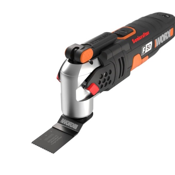 Outils oscillants Sonicrafter 450W F50 Worx | WX681 | Vitesse variable, système Hyperlock | Ancrage universel | Coffret de 39 ac