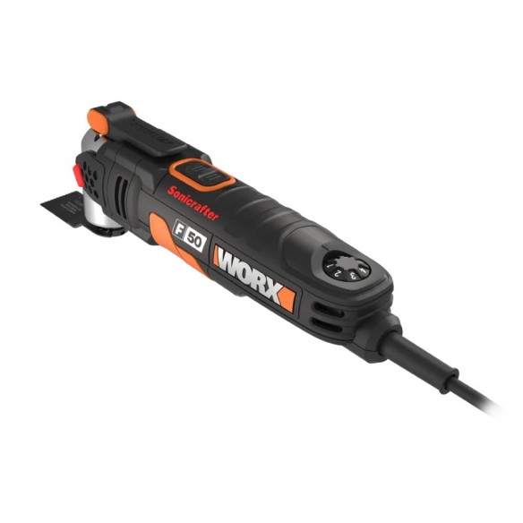 Outils oscillants Sonicrafter 450W F50 Worx | WX681 | Vitesse variable, système Hyperlock | Ancrage universel | Coffret de 39 ac