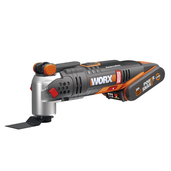 Outil oscillant Brushless Sonicrafter 20V Worx | PowerShare | WX693 - 1 batterie 2Ah | Moteur sans balais, vitesse variable,
