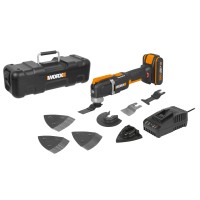 Outil oscillant Sonicrafter 20V Max. Worx | PowerShare | WX 696 | Comprend 1 batterie 2 Ah avec indicateur, chargeur et Coffret 