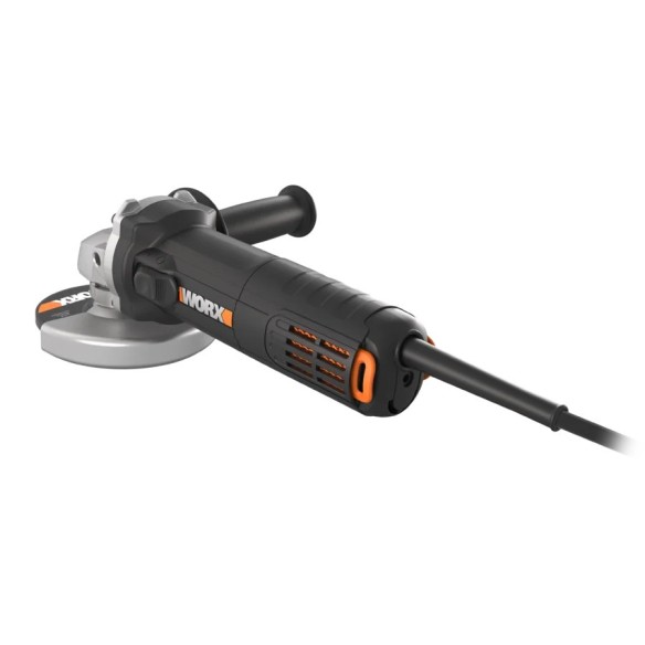 Meuleuse 125mm 800W | Worx | WX713 | Balais auto-déconnectants, grilles amovibles, verrouillage de broche
