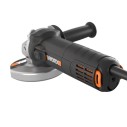 Meuleuse 125mm 800W | Worx | WX713 | Balais auto-déconnectants, grilles amovibles, verrouillage de broche