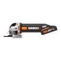 Meuleuse angulaire sans-fil Worx WX800 - 115mm - PowerShare 20V Max. - Inclut 2 batteries 2Ah, chargeur et Coffret