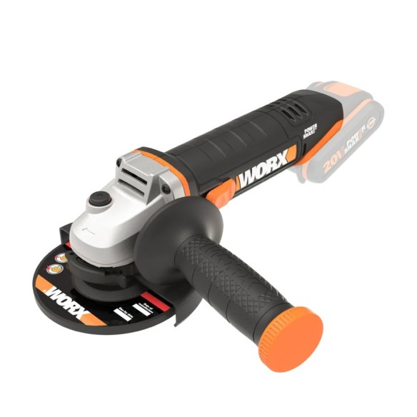 Meuleuse 125mm WX803.9 | 20V Max. | Worx | PowerShare | N'inclut pas de batterie ni de chargeur | Blocage de l'arbre | Carcasse 