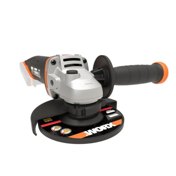 Meuleuse 125mm WX803.9 | 20V Max. | Worx | PowerShare | N'inclut pas de batterie ni de chargeur | Blocage de l'arbre | Carcasse 