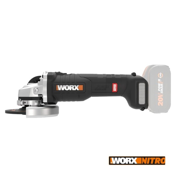 Meuleuse angulaire sans-fil Brushless 115mm 20V Worx | PowerShare | WX813.9 | Ne comprend pas la batterie ni le chargeur | Moteu