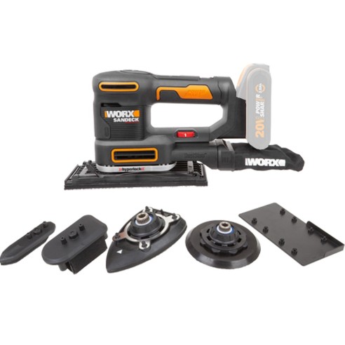 Ponceuse orbitale sans fil Worx Sandeck 5 en 1 WX820 - 20V - Sans batteries, chargeur ni Coffret