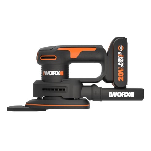 Ponceuse orbitale sans-fil Worx WX822.9 - 20V - Inclut 1 batterie 2Ah, chargeur et Coffret