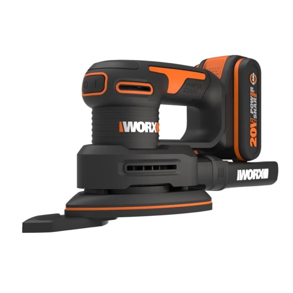 Ponceuse orbitale sans-fil Worx WX822.9 - 20V - Inclut 1 batterie 2Ah, chargeur et Coffret