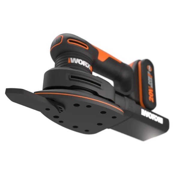 Ponceuse orbitale sans-fil Worx WX822.9 - 20V - Inclut 1 batterie 2Ah, chargeur et Coffret