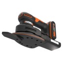 Ponceuse orbitale sans-fil Worx WX822.9 - 20V - Inclut 1 batterie 2Ah, chargeur et Coffret