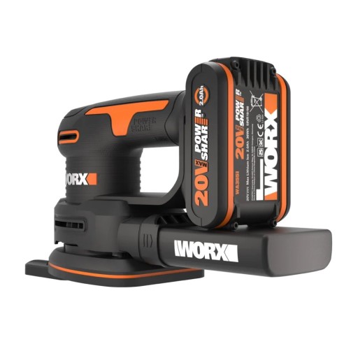 Ponceuse orbitale sans-fil Worx WX822.9 - 20V - Inclut 1 batterie 2Ah, chargeur et Coffret