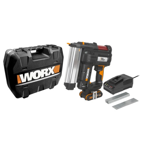 WORX, Cloueur Agrafeuse 20 V 2,0 Ah (1 bat), Multicolore, wx 840