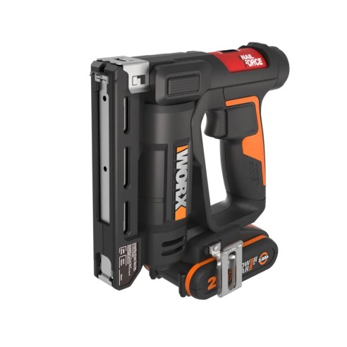 Grappeuse Cloueuse à Batteries Worx WX843 - 20V - Inclut 1 Batterie 2Ah, Chargeur et Coffret
