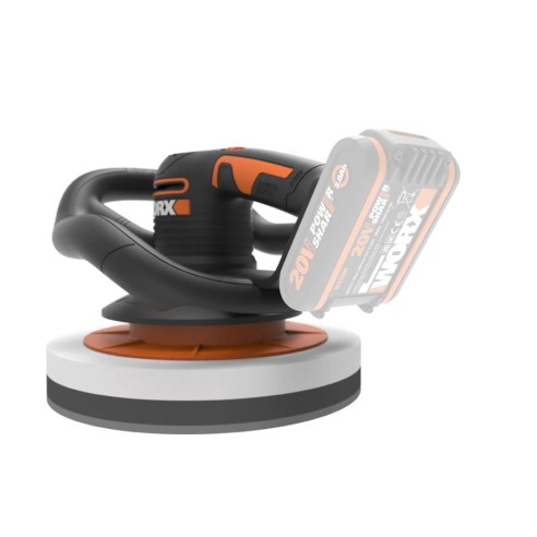 Polisseuse sans fil 250mm 20V Max. Worx | PowerShare | WX856 | Inclut 1 batterie 2Ah et chargeur | Poignée avant, grande surface