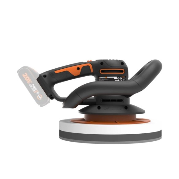 Polisseuse sans-fil 250mm 20V Max. Worx | PowerShare | WX856.9 | Ne comprend pas de batterie ni de chargeur | Poignée avant, gra