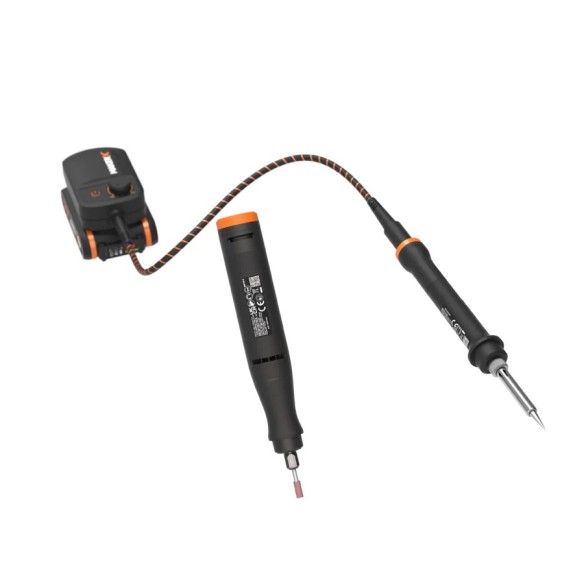 Kit MakerX Outil rotatif + fer à souder 20V Worx | PowerShare | WX988 - 1 batterie de 2Ah avec indicateur, 1 chargeur