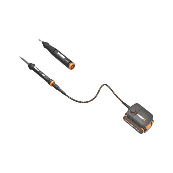 Kit MakerX Outil rotatif + fer à souder 20V Worx | PowerShare | WX988 - 1 batterie de 2Ah avec indicateur, 1 chargeur