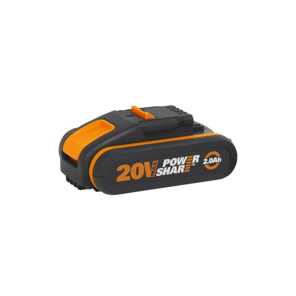 Batterie 20V 2,0 Ah Worx | PowerShare | WA3551 avec indicateur de charge, compatible avec tous les outils Worx de 20V et 40V.