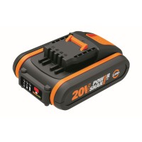 Batterie 20V 2,0 Ah Worx | PowerShare | WA3551 avec indicateur de charge, compatible avec tous les outils Worx de 20V et 40V. 2