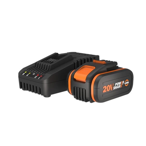 Worx WA3604 - 20V POWERSHARE : Coffret (4Ah) + Chargeur 1h