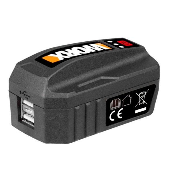 WA4009 | Powerbank - Chargeur portable pour batteries 20V Max. Worx | Port USB pour charger tout type de dispositif compatible