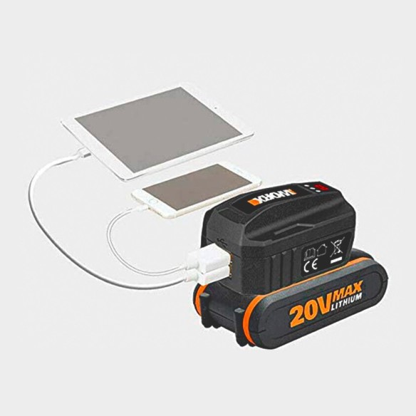 WA4009 | Powerbank - Chargeur portable pour batteries 20V Max. Worx | Port USB pour charger tout type de dispositif compatible
