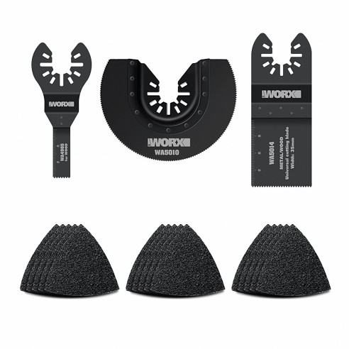 Worx WA5099 - Coffret d'outils oscillants de 18 pièces universel