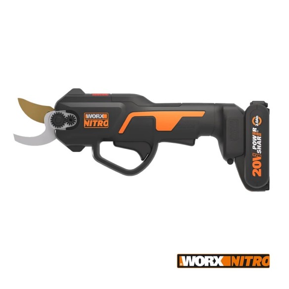 Sécateur à batterie 20V Worx Nitro | Powershare | WG330E | Inclus 1 batterie 2Ah et chargeur | Lames de haute résistance