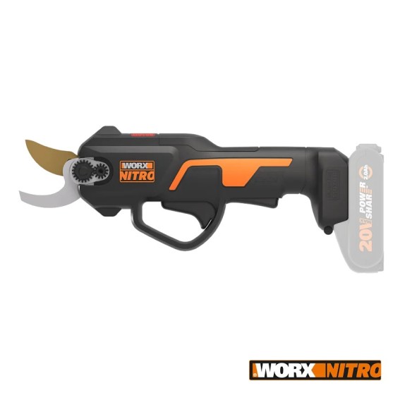 Sécateur NITRO 18 V (20 V Max) WORX | PowerShare | Moteur sans balais | Lames de haute résistance, capacité de coupe
