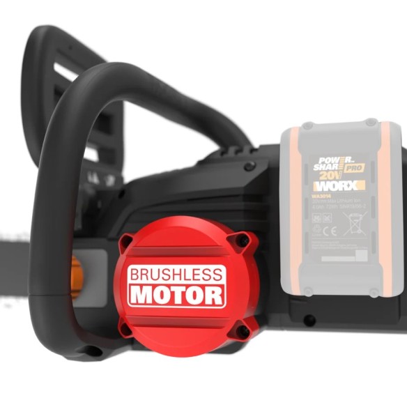 Tronçonneuse NITRO 40V (2x20V) Worx | PowerShare | WG385E.9 | Ne comprend pas de batterie ni de chargeur | Moteur sans balais | 