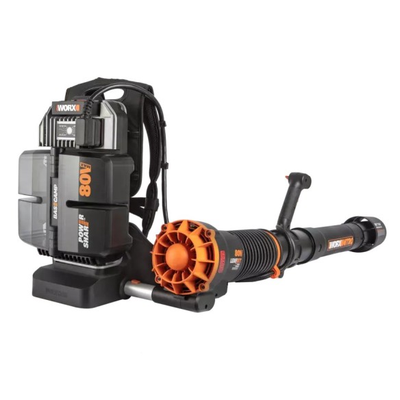Souffleur de feuilles 80V Max. WORX NITRO | WG572E | PowerShare | Inclut 4 batteries de 20V et 4Ah | Chargeur BaseCamp | Technol