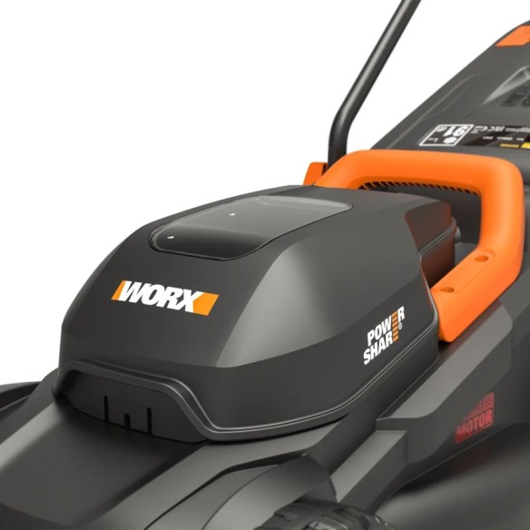 WORX WG730E | Tondeuse à gazon à batterie 20VMáx. 4Ah | Stockage facile et grande autonomie | PowerShare | moteur sans balais | 