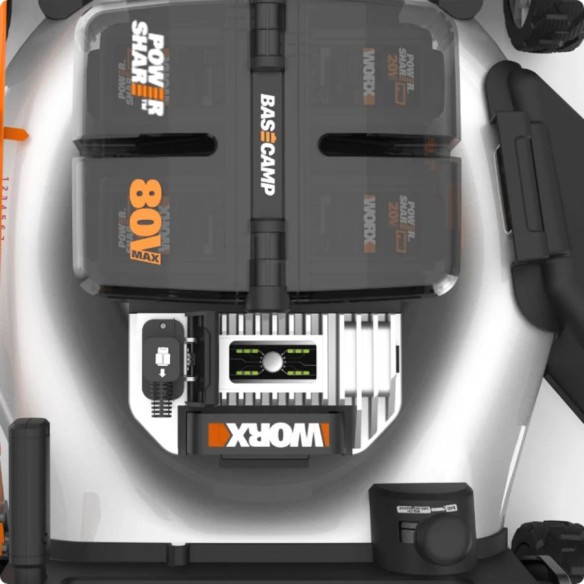 WORX NITRO - Tondeuse à gazon sans fil (80 V-4,20 V, 4 Ah, WG761E - 51 cm - jusqu'à 1000 m² avec une charge (livré avec 4 batter