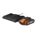 PACK 20V CHARGEUR DOUBLE +2 BAT 2AH WA3610