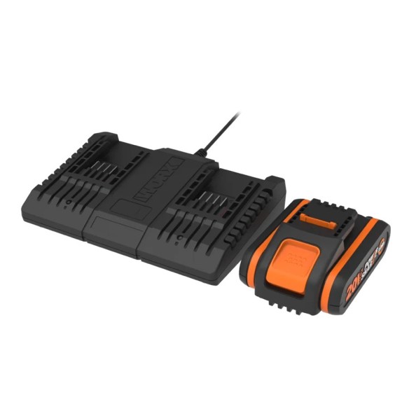 PACK 20V CHARGEUR DOUBLE +2 BAT 2AH WA3610