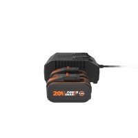 WORX WA3611 - Pack de 2 batteries et Chargeur Double (20 V, 4 Ah, avec indicateur de Niveau de Charge, Compatible avec Tous les  2