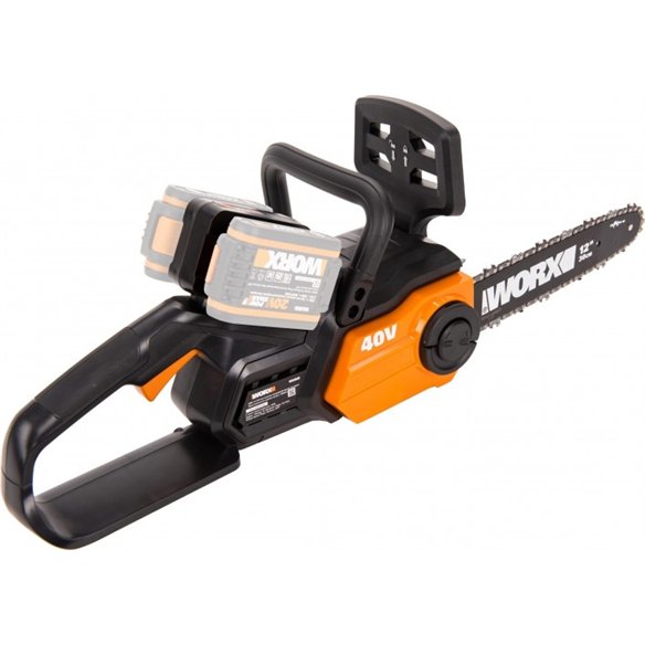 WORX Tronçonneuse 40 V Max, PowerShare, Ne comprend pas de batterie ni de chargeur, Lubrification automatique de chaîne, Changem