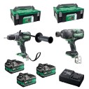 Pack Hikoki 36 V - Perceuse à percussion + Clé à chocs 1.050Nm + 3 Batteries et Chargeur
