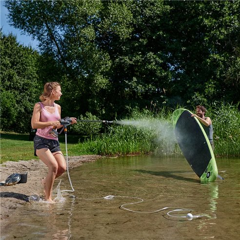 WORX Nettoyeur haute pression à batterie Hydroshot 20 V Worx, PowerShare, WG620E, 1 batterie 2Ah, portable, Couleur Noir et Oran