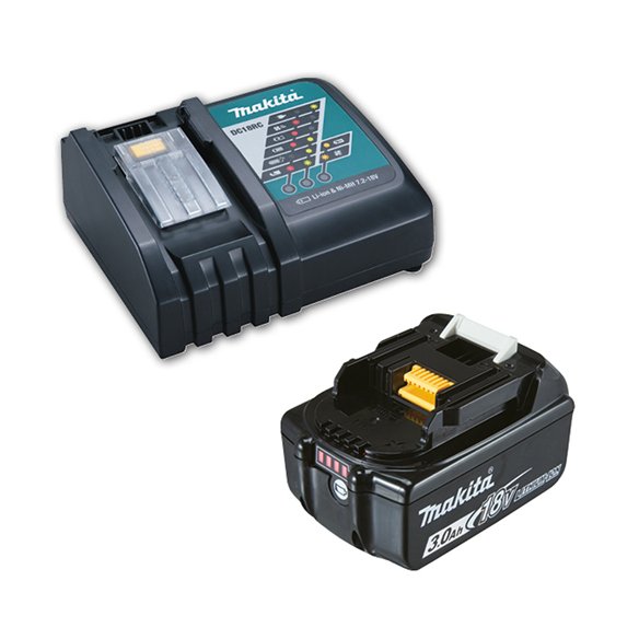 Set Batterie Makita 18V 3Ah BL1830B + Chargeur DC18RC







