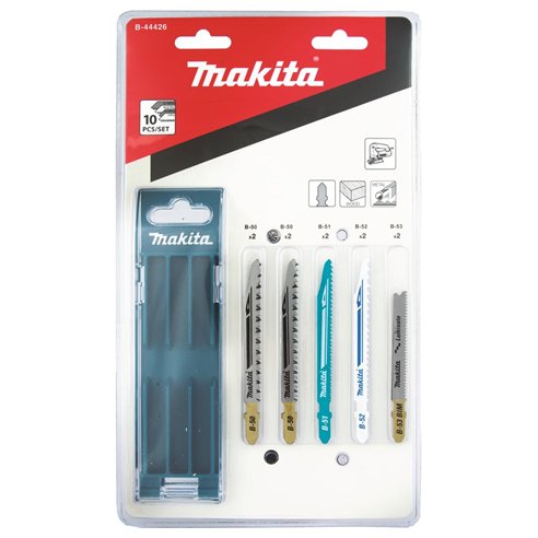 Jeu de 10 lames pour scie sauteuse Makita B-44426 pour bois et métal